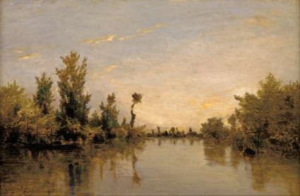 Charles daubigny lukisan minyak pada kanvas