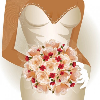 花嫁の結婚式の要素のベクトルの魅力