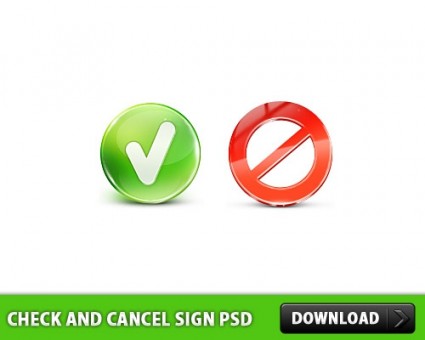 Check And Cancel Sign Free Psd