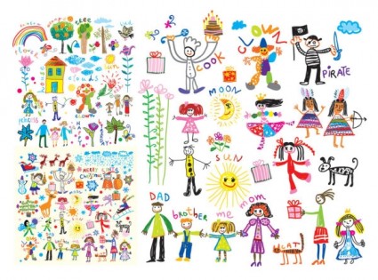 illustrations de joyeux enfants clip art