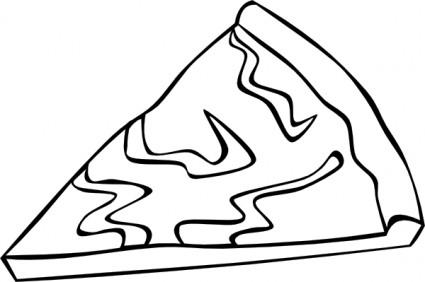 Cheese Pizza Slice B And W Clip Art