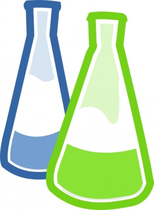 clipart frascos de laboratório de química