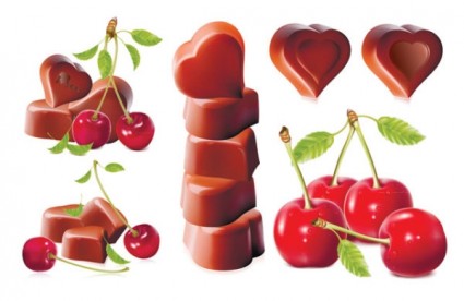Cherry dan cokelat Brown vektor