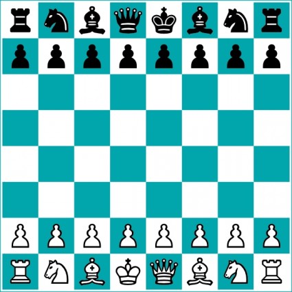 piezas y tablero de ajedrez clip art