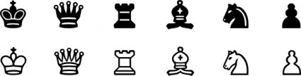 チェスのこまセット シンボルのクリップアート