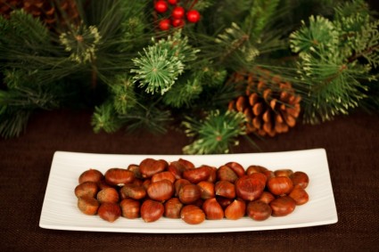 chestnuts บนจาน