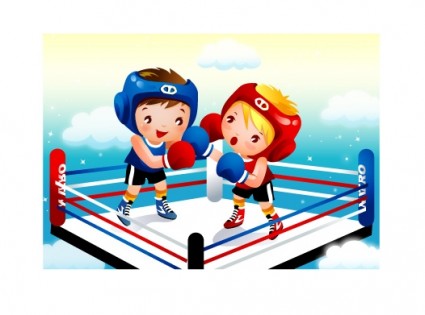 Children Boxing Vector