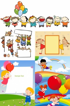 vector ilustración de dibujos animados de niños
