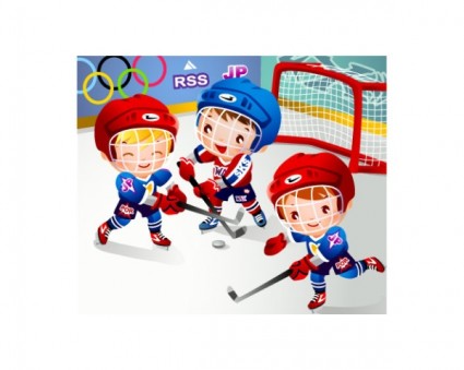hockey de niños clip art