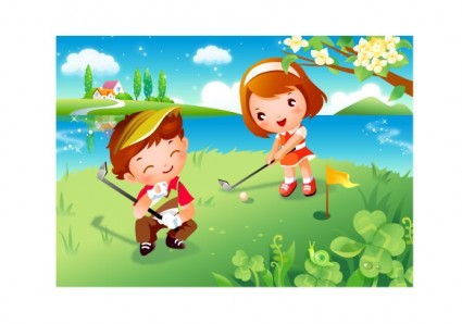 Children Clip Art Of Golf