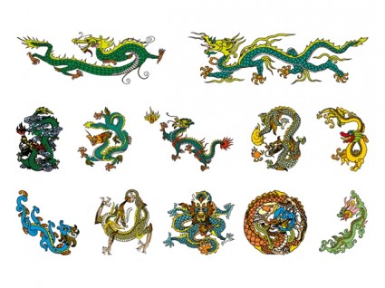 vecteur de dragon classique chinois des quatre
