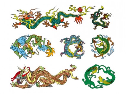 vector dragão chinês clássico dos dez
