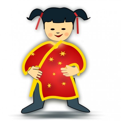 Китайская девочка значок