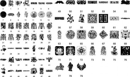Chiński tradycyjny wzór wektor daquan