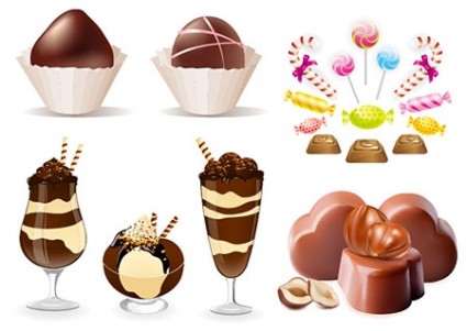 vettori di caramelle al cioccolato