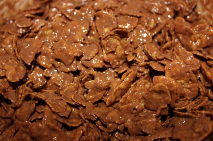 Schokolade gedeckte cornflakes