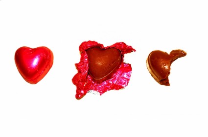 coração de chocolate