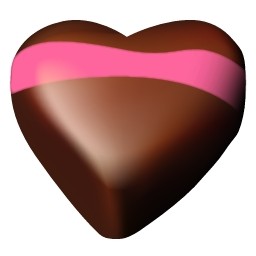 corações de chocolate