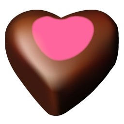corações de chocolate