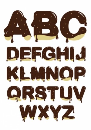 Шоколадные буквы вектор