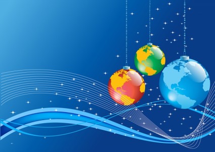 Новогодний фон с мячом глобус Земли