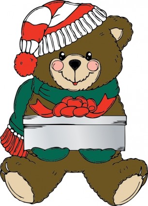 Noël ours wih présentent une image clipart
