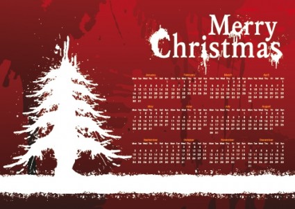 hari Natal latar belakang kalender vektor