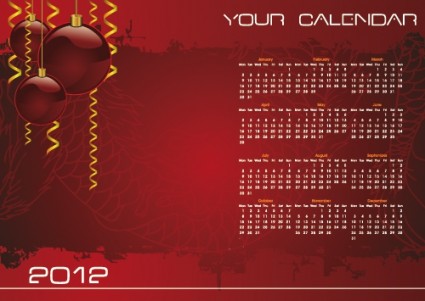 耶誕節背景日曆向量