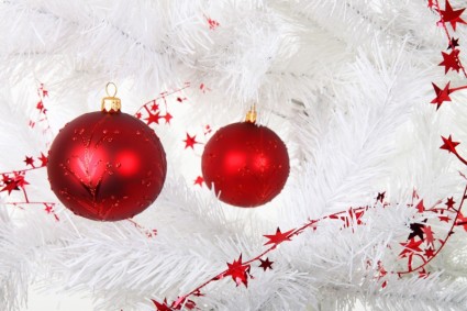 decorazione di Natale sull'albero bianco