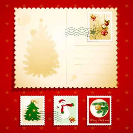 Christmas Elements Stamp Vector
