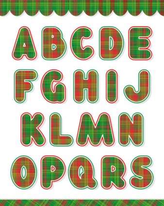 Christmas English Fonts Vector
