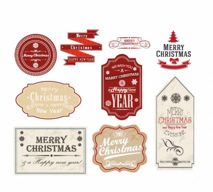 Natale regalo tag ed etichette