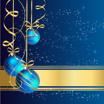 クリスマスの挨拶と青のボール