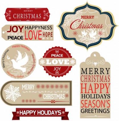 Weihnachts-Etiketten und Geschenkanhänger