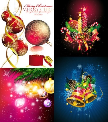 Christmas Ornaments Beautiful Background Vector