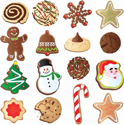 ornements vectoriels de biscuits de Noël