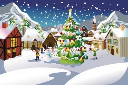 Natale scena illustrazione vettoriale