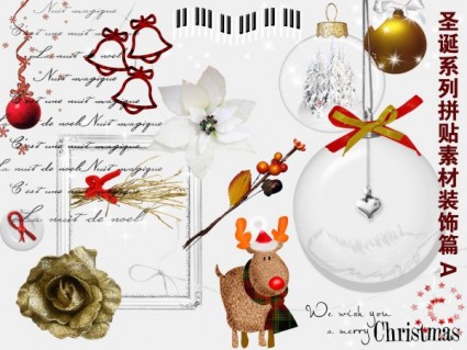 Weihnachten-Reihe von Collage Dekorationsartikel ein