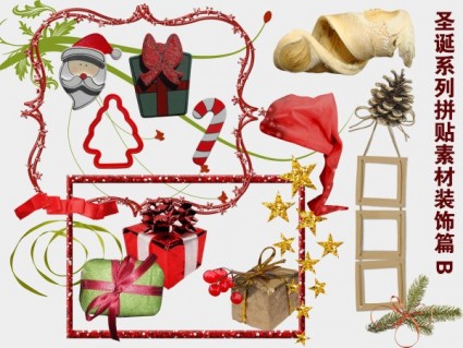serie de Navidad de collage artículos decorativos b