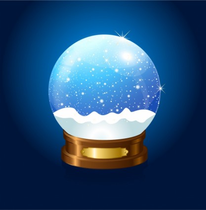 Natal salju globe pada latar belakang biru