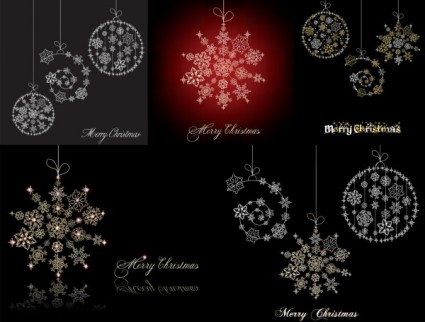 vettore di ornamenti di Natale fiocco di neve