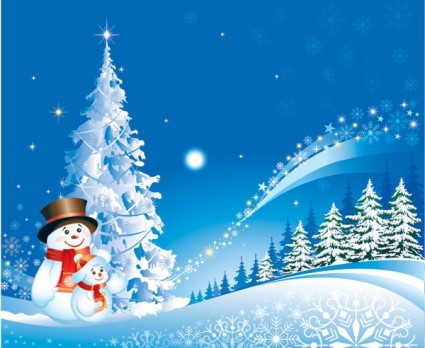 Рождественский Снеговик снег вектор