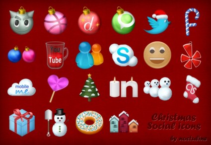 pack d'icônes icônes social de Noël
