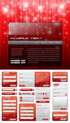 elementos de diseño de web de Navidad estilo vector