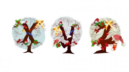 vector de Letras de árbol de Navidad