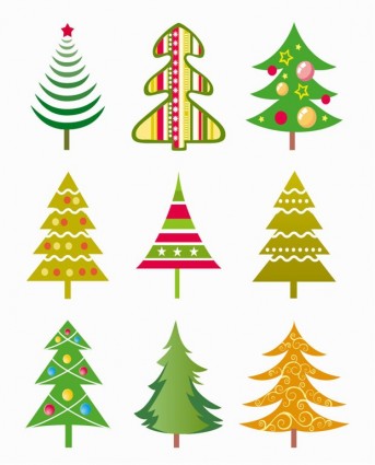 Weihnachtsbaum-Vektor-Illustration-set