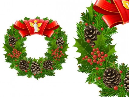 Christmas Wreath Cool Texture Vector