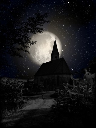 nuit de lune église
