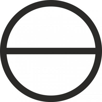 دائرة مع القطر الأفقي
