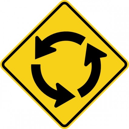 znak okrągły skrzyżowanie clipart